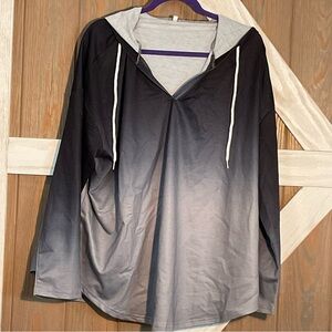 Temu Black and Gray Ombre Hoodie. P2P 26” Length 30” SIZE 3X NWOT